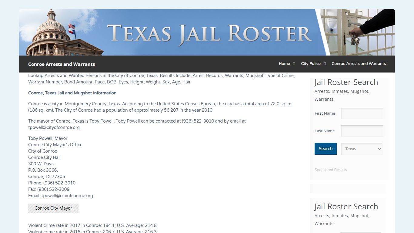 Conroe Arrests and Warrants | Jail Roster Search